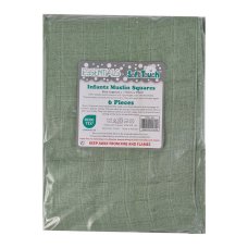 MS01-SG: Sage 6 Pack Muslin Squares